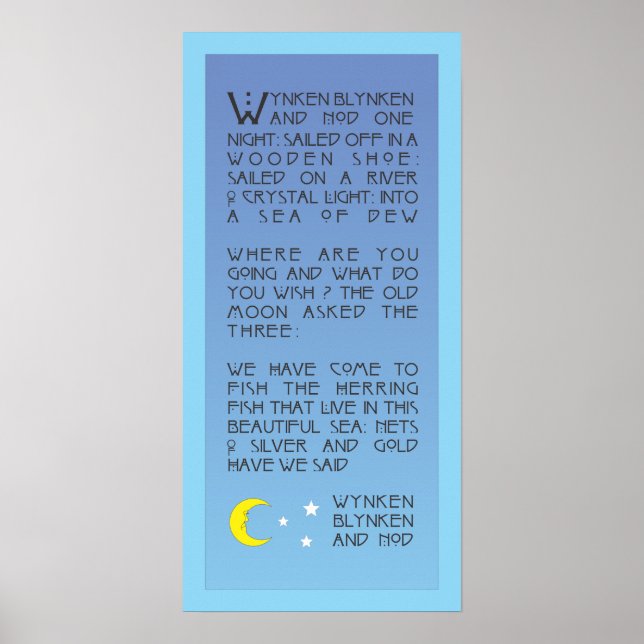 Wynken, Blynken, and Nod Poster (Front)