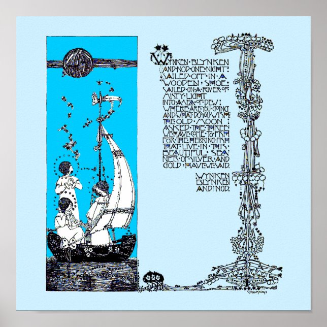 Wynken Blynken & Nod by Jessie Marion King Poster (Front)