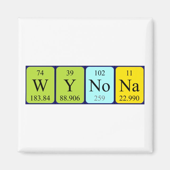 Wynona periodic table name magnet (Front)