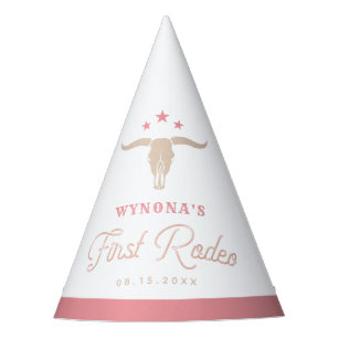 WYNONA Pink Cowgirl First Rodeo Birthday Party Party Hat