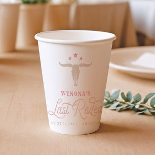 WYNONA Pink Cowgirl Last Rodeo Bachelorette Paper Cups