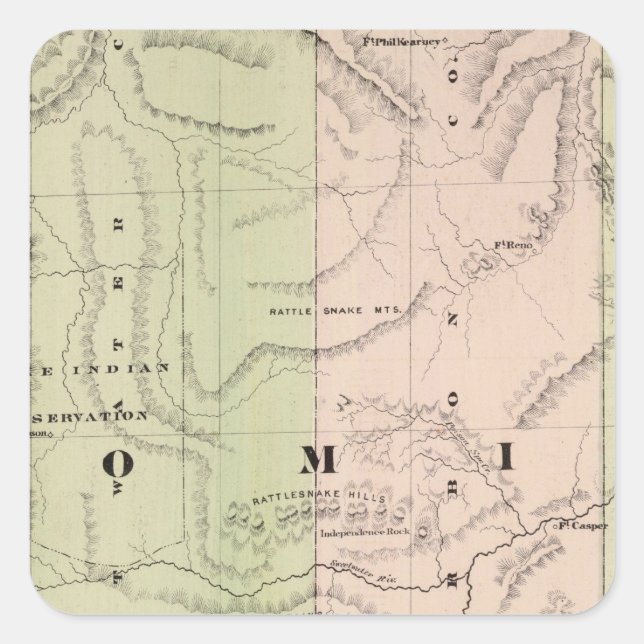 Wyoming 2 square sticker (Front)