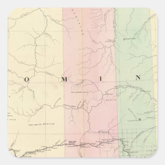 Wyoming 3 square sticker (Front)