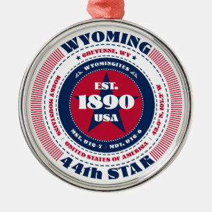 Wyoming 44th State Christmas Ornament