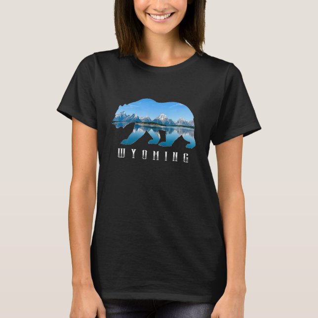 Wyoming Bear & Grand Teton National Park Image Sou T-Shirt (Front)