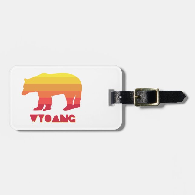 Wyoming Bear Luggage Tag (Front Horizontal)