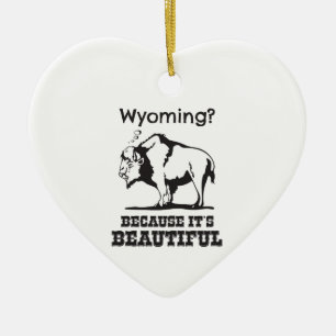 Wyoming? Because It's Beautiful Ceramic Tree Decoration
