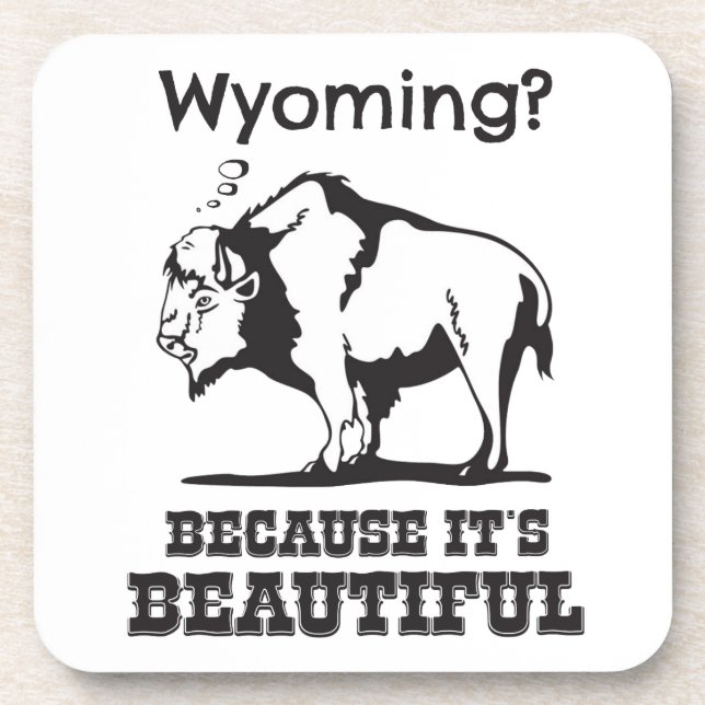 Wyoming? Because It's Beautiful Coaster (Front)