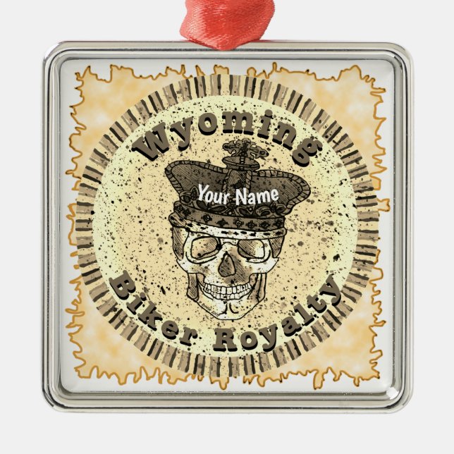 Wyoming Biker  Metal Ornament (Front)