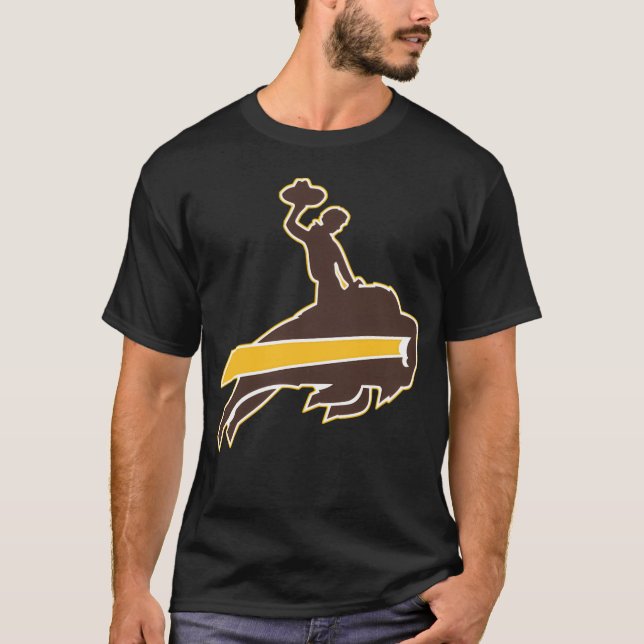 Wyoming Bills Cowboy Buffalo Football Western Styl T-Shirt (Front)