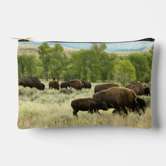 Wyoming Bison Nature Animal Photography Accessory Pouch (Front)