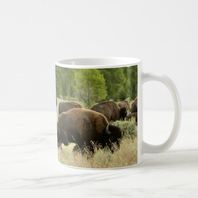 Wyoming Bison Nature Animal Photography Coffee Mug (Right)