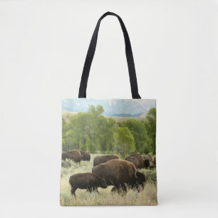 Wyoming Bison Nature Animal Photography Tote Bag