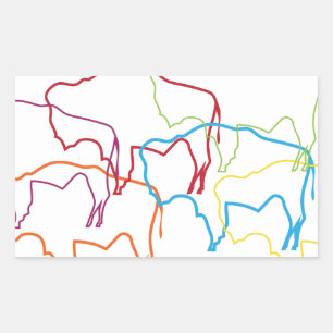 wyoming bison pride blur rectangular sticker