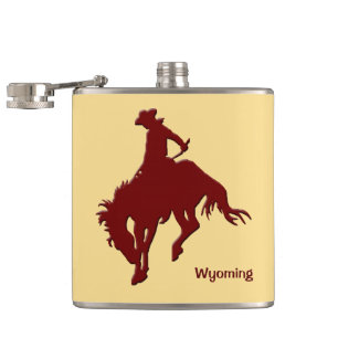Wyoming Bucking Horse Hip Flask