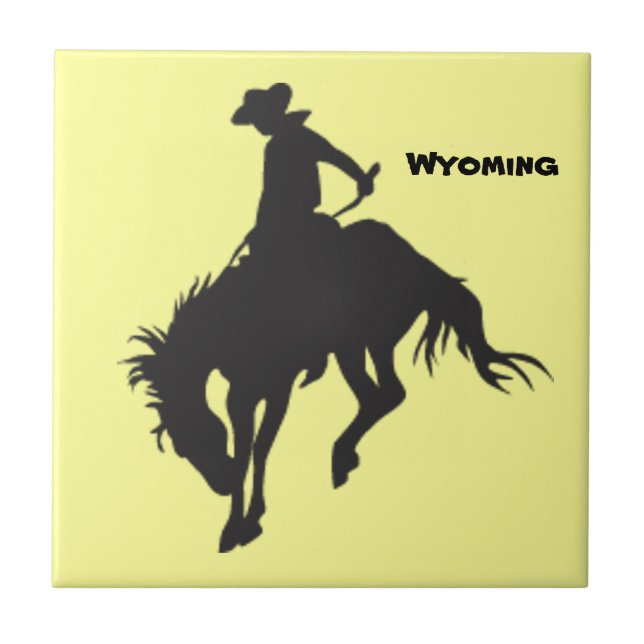 Wyoming Bucking Horse Tile (Front)