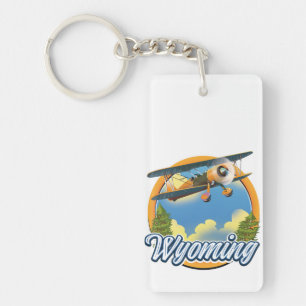 Wyoming Cartoon logo Key Ring