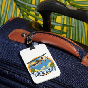 Wyoming Cartoon logo Luggage Tag