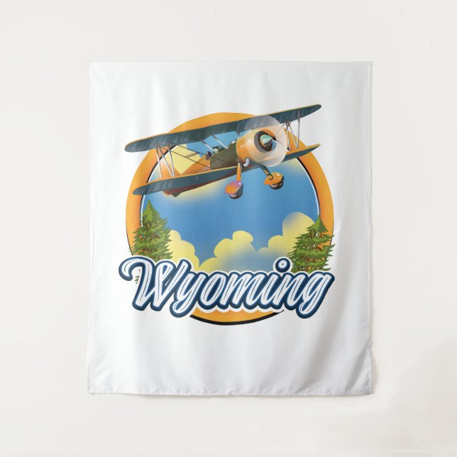 Wyoming Cartoon logo Tapestry (Front)