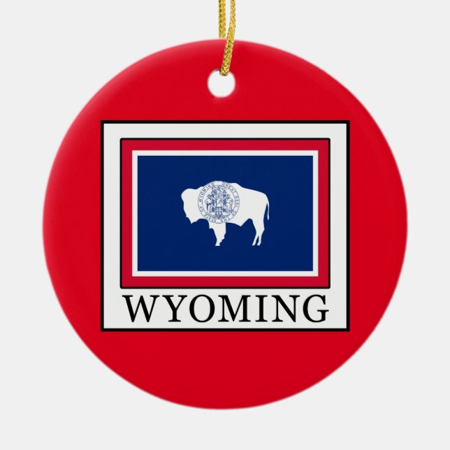 Wyoming Ceramic Tree Decoration (Front)