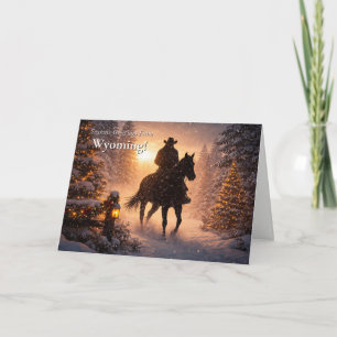 Wyoming Christmas Sasons Greetings Cowboy Card