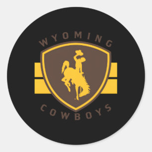 Wyoming Cow Shielded Stripe Classic Round Sticker