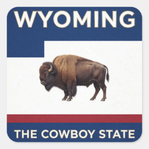 Wyoming Cowboy State Heritage Square Sticker