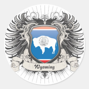 Wyoming Crest Classic Round Sticker