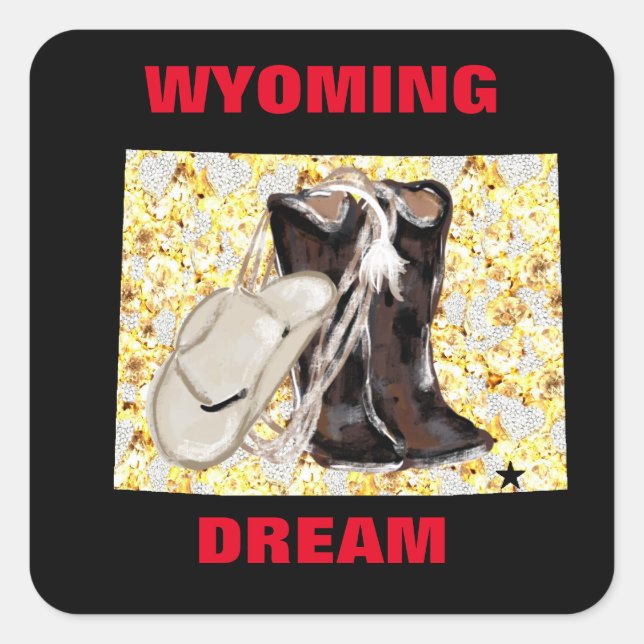 WYOMING DREAM  SQUARE STICKER (Front)