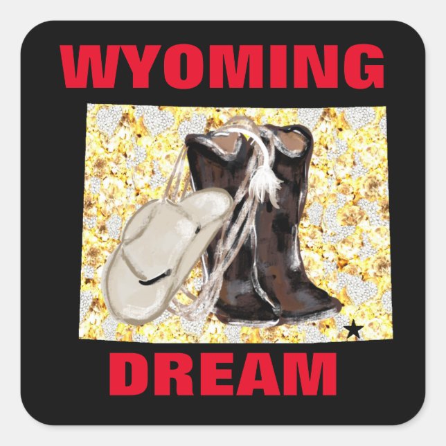 WYOMING DREAM    SQUARE STICKER (Front)