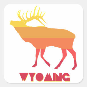Wyoming Elk Square Sticker