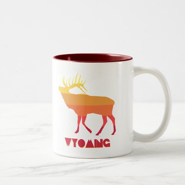 Wyoming Elk Two-Tone Coffee Mug (Right)
