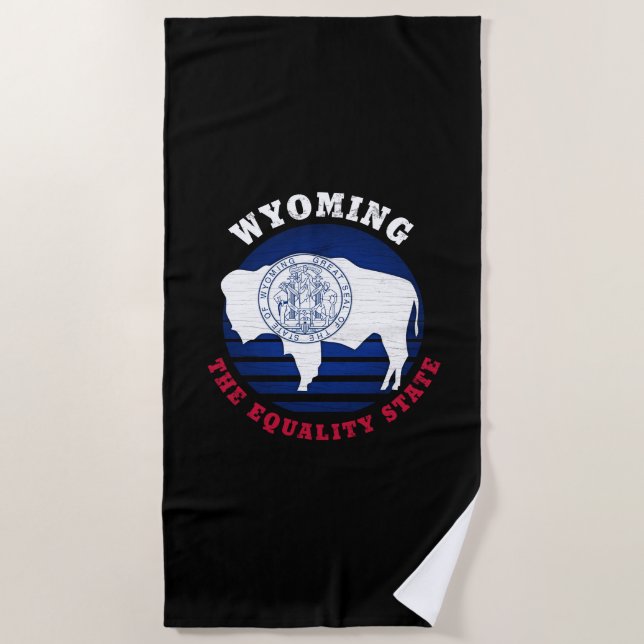 WYOMING EQUALITY STATE FLAG BEACH TOWEL (Front)