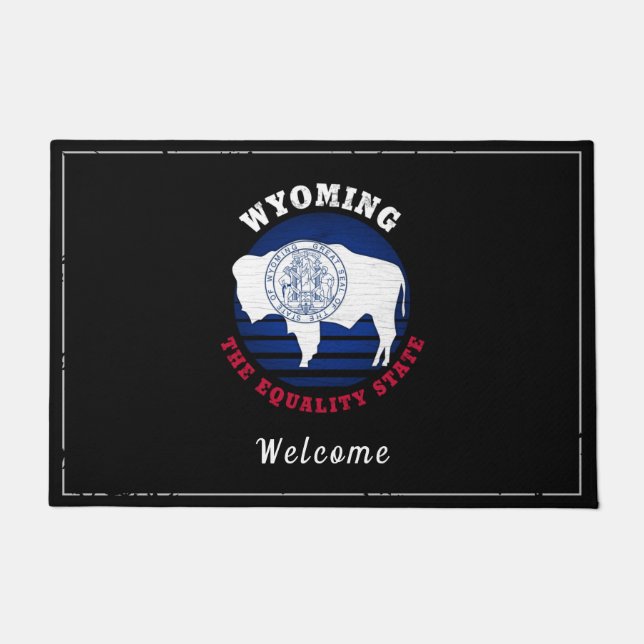 WYOMING EQUALITY STATE FLAG DOORMAT (Front)