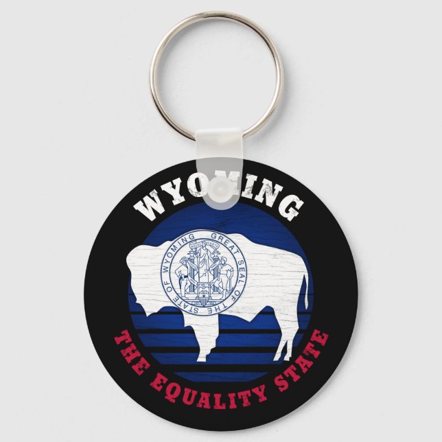 WYOMING EQUALITY STATE FLAG KEY RING (Front)