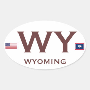 WYOMING*- European Style Oval Sticker