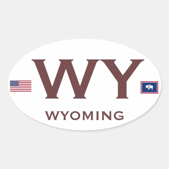 WYOMING*- European Style Oval Sticker (Front)