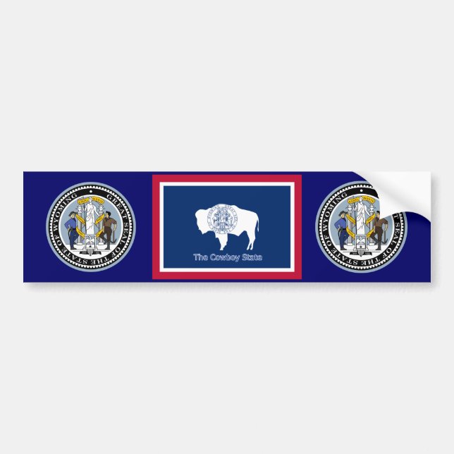 Wyoming Flag Bumper Sticker (Front)