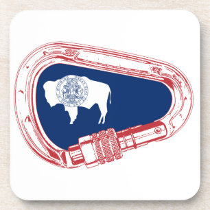 Wyoming Flag Climbing Carabiner Coaster