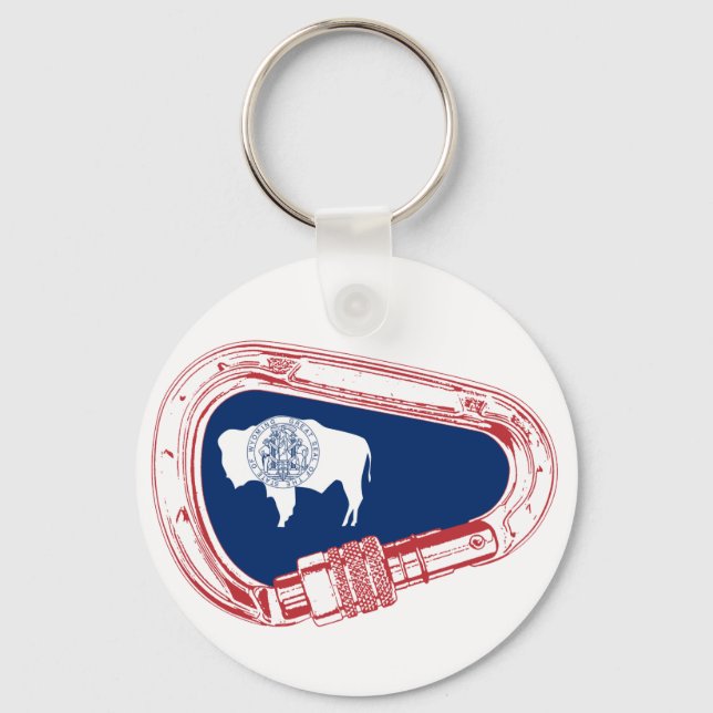 Wyoming Flag Climbing Carabiner Key Ring (Front)