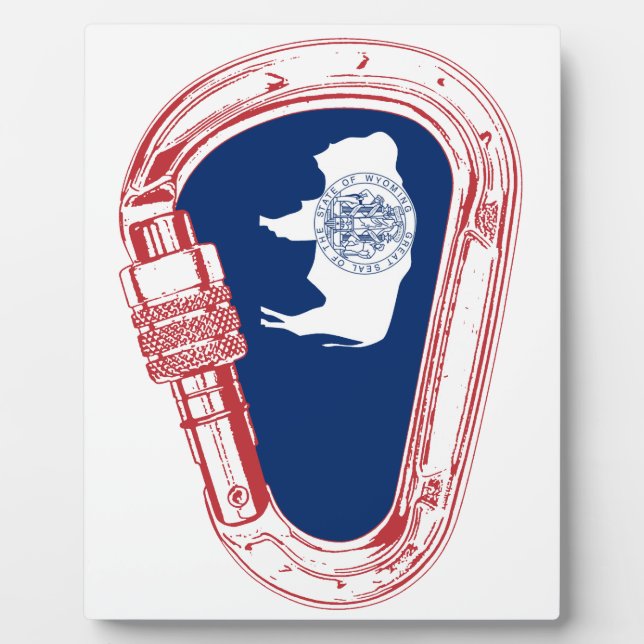 Wyoming Flag Climbing Carabiner Plaque (Front)