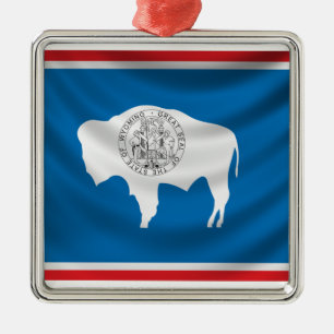 Wyoming Flag Metal Ornament
