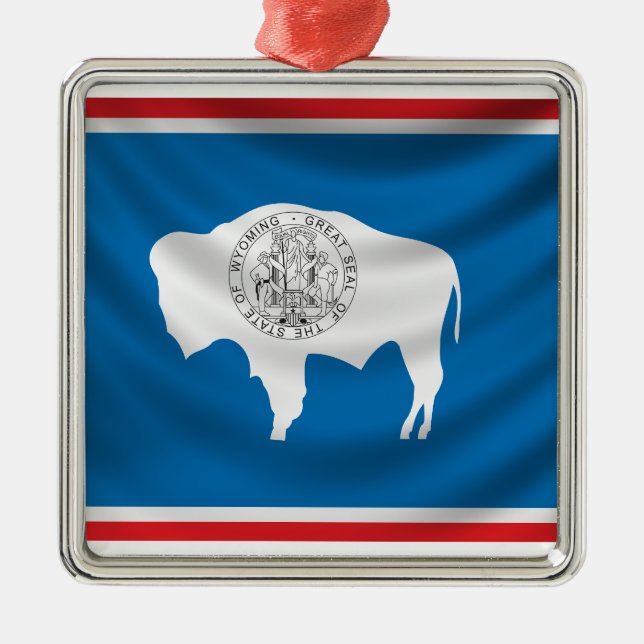 Wyoming Flag Metal Ornament (Front)