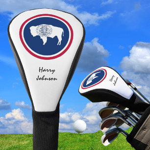Wyoming Flag & Monogrammed Golf Clubs Covers USA