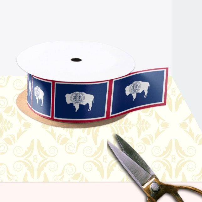 Wyoming Flag ribbon, USA, Wyoming fashion /sports Satin Ribbon (Creator Uploaded)