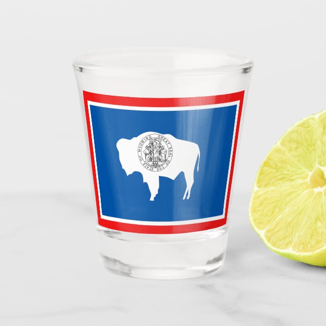 Wyoming flag  shot glass (Front)