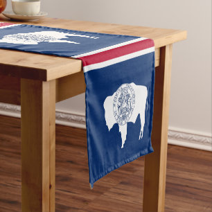 Wyoming flag & Sport fan house decor / Wyoming Short Table Runner