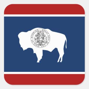 Wyoming flag square sticker