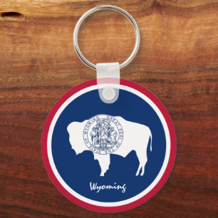 Wyoming Flag & Wyoming holiday, patriots /sports Key Ring