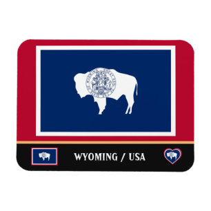 Wyoming Flag & Wyoming State /travel America Magnet